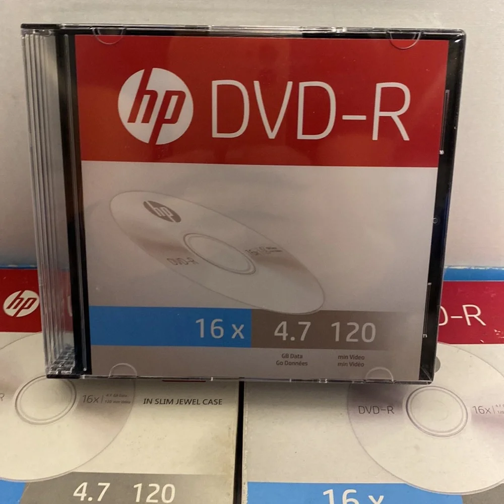 HP DVD-R 5 pk set if 5 boxes 16x 4.7 GB 120 min disks